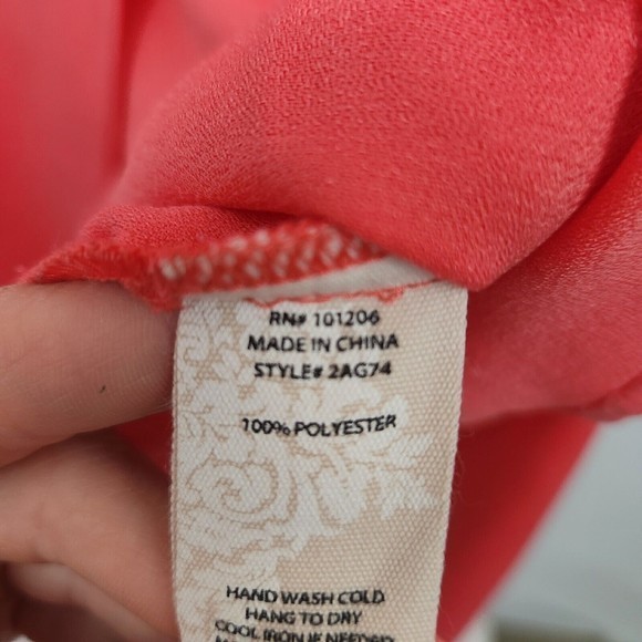 Coral Soft Surroundings Flowy layered tiered‎ Shirt Size L - Picture 6 of 6